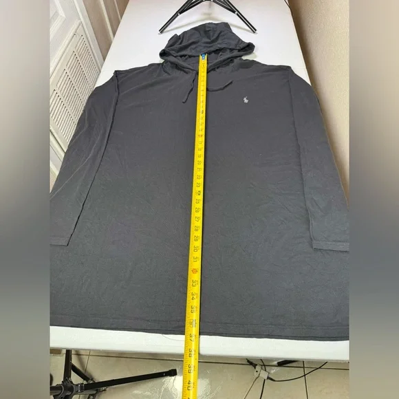 .NWOT Polo Ralph Lauren Men Gray Lightweight Pullover Hoodie Shirt Pony Sz 6XB - Picture 8 of 9